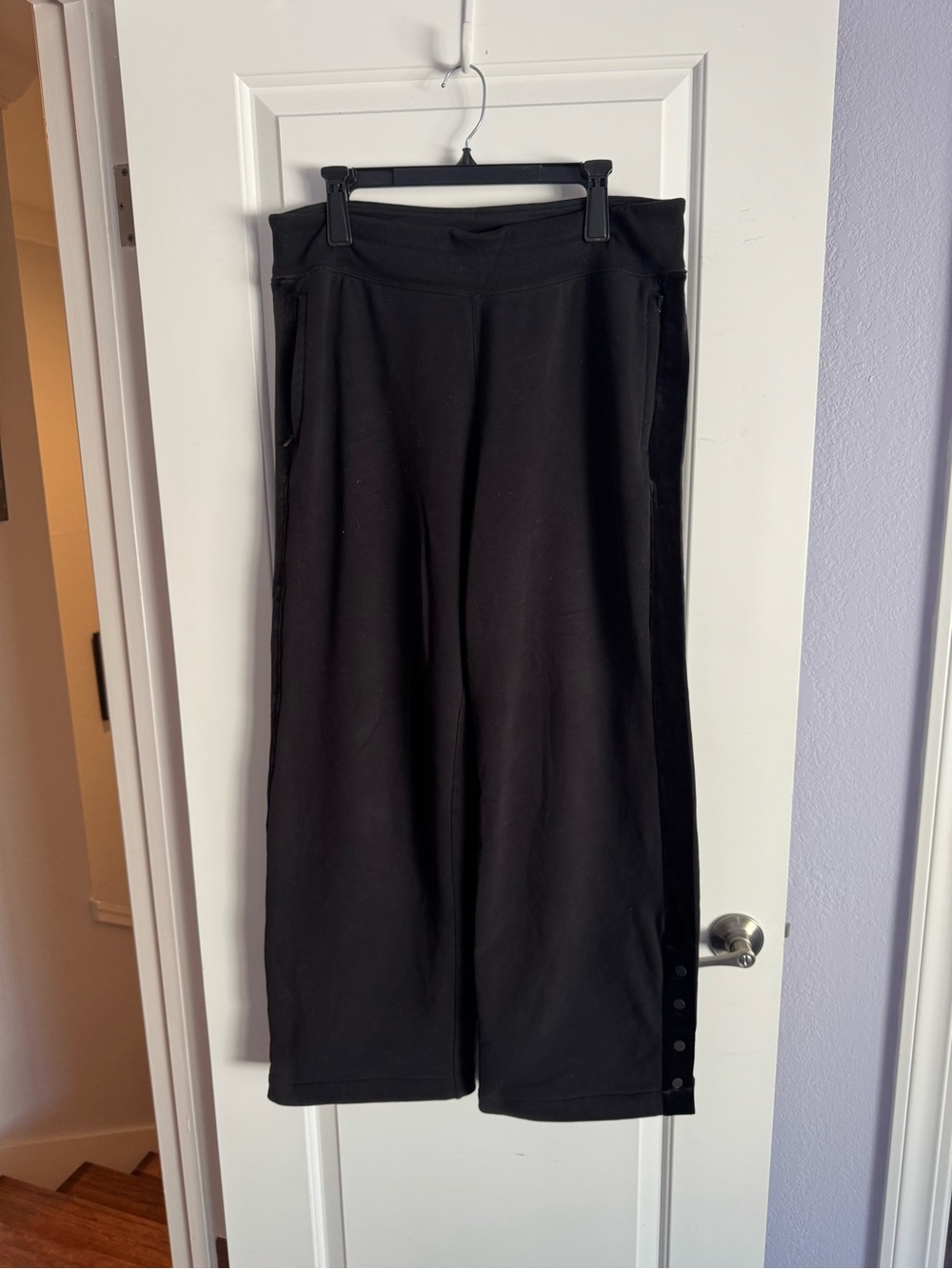 ATHLETA, tuxedo sweat pant, L/XL, blk
